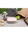 Béaba Porta Pranzo a Scomparti - Grigio e Rosa - Acciaio Inossidabile e Silicone Porta Merenda