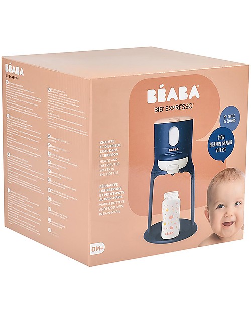 Béaba Preparatore di Biberon Istantaneo 3in1 Bib' Expresso® - Blu Notte - Brevettato - Biberon Pronto in 30 Secondi alla Temperatura Ottimale Accessori Biberon