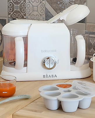 Béaba Robot da Cucina Babycook® Duo - Bianco e Argento - Pasti Sani Veloci e Adatti al tuo Bambino che Cresce Cuoci Pappa_