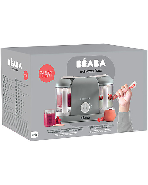 Béaba Robot da Cucina Babycook® Duo - Grigio - Pasti Sani Veloci e Adatti al tuo Bambino che Cresce Cuoci Pappa_