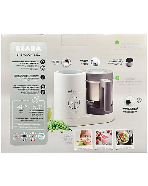 Béaba Robot da Cucina Babycook® Neo - Grigio e Bianco - Pasti Sani Veloci e Adatti al tuo Bambino che Cresce Cuoci Pappa_