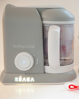 Béaba Robot da Cucina Babycook® Solo - Grigio - Pasti Sani Veloci e Adatti al tuo Bambino che Cresce Contenitori In Vetro