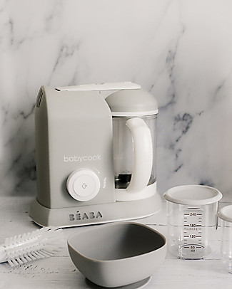 Béaba Robot da Cucina Babycook® Solo - Grigio - Pasti Sani Veloci e Adatti al tuo Bambino che Cresce Contenitori In Vetro