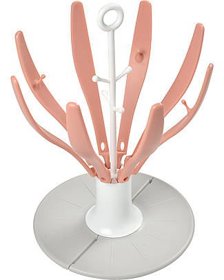 Béaba Scola Biberon Pieghevole Fiore - Rosa Antico - Impila fino a 8 Biberon Accessori Biberon