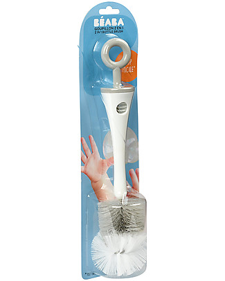 Béaba Scovolino per Biberon e Accessori 2in1 - Grigio - Compatibile con tutti i Biberon Accessori Biberon
