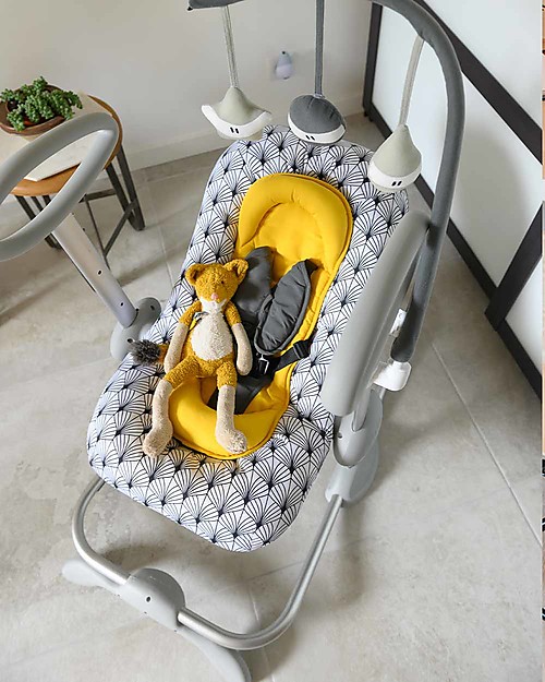 Béaba Sdraietta Up&Down III - Yellow Palm Tree - Edizione Speciale - Tecnologia Brevettata - Comoda per i Genitori e per i Bambini Sdraiette_