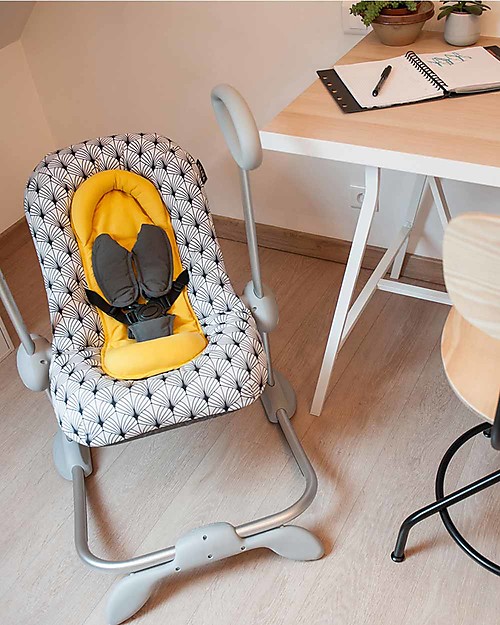 Béaba Sdraietta Up&Down III - Yellow Palm Tree - Edizione Speciale - Tecnologia Brevettata - Comoda per i Genitori e per i Bambini Sdraiette_