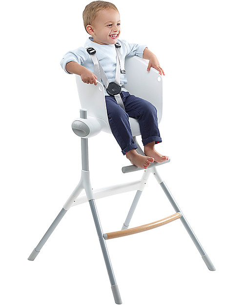 Béaba Seggiolone Up&Down - Tecnologia Brevettata - Grigio/Bianco - Adattabile in Altezza per Tutti i Tavoli Seggioloni Pappa