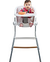 Béaba Seggiolone Up&Down - Tecnologia Brevettata - Grigio/Bianco - Adattabile in Altezza per Tutti i Tavoli Seggioloni Pappa