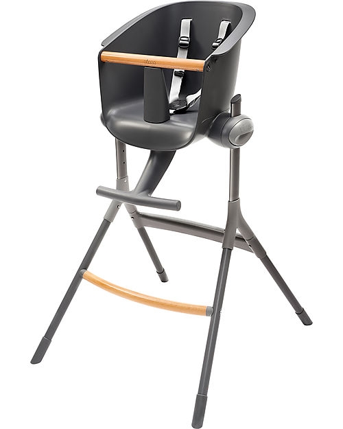 Béaba Seggiolone Up&Down - Tecnologia Brevettata - Grigio Scuro - Adattabile in Altezza per Tutti i Tavoli Seggioloni Pappa