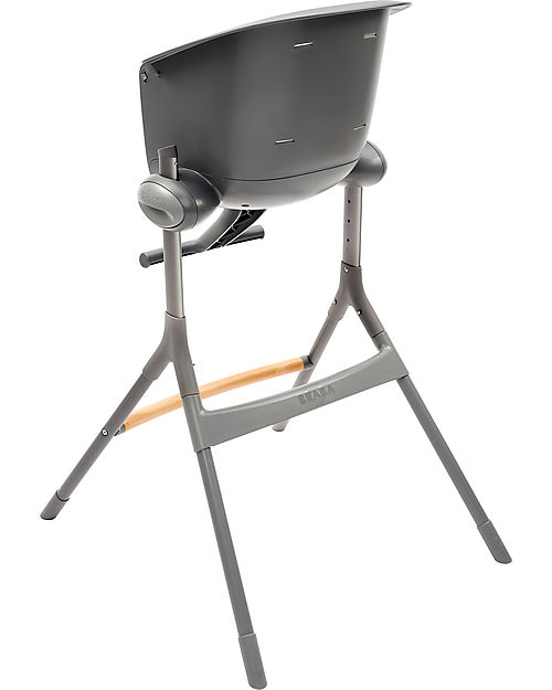 Béaba Seggiolone Up&Down - Tecnologia Brevettata - Grigio Scuro - Adattabile in Altezza per Tutti i Tavoli Seggioloni Pappa