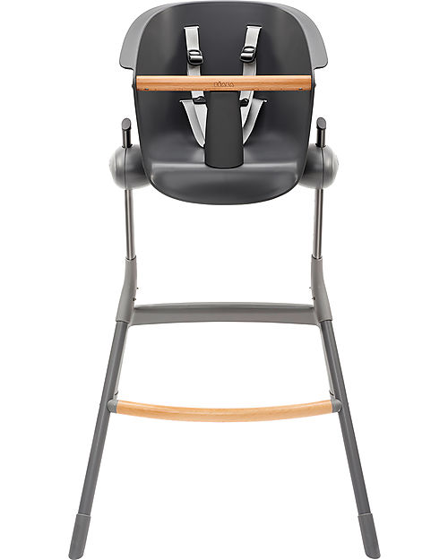 Béaba Seggiolone Up&Down - Tecnologia Brevettata - Grigio Scuro - Adattabile in Altezza per Tutti i Tavoli Seggioloni Pappa