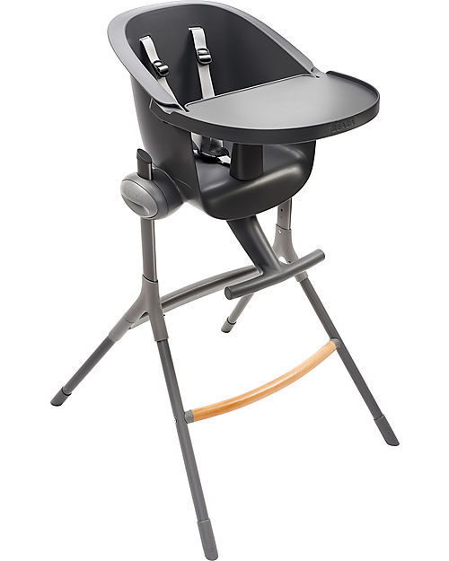 Béaba Seggiolone Up&Down - Tecnologia Brevettata - Grigio Scuro - Adattabile in Altezza per Tutti i Tavoli Seggioloni Pappa