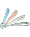 Béaba Set 4 Cucchiai Ergonomici Prime Pappe - Silicone - Eucalipto - Maneggevole per gli Adulti e Delicato per i Bambini Posate