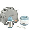 Béaba Set Borsa Porta Pranzo Termica 5L con Accessori - Azzurro Contenitori Termici