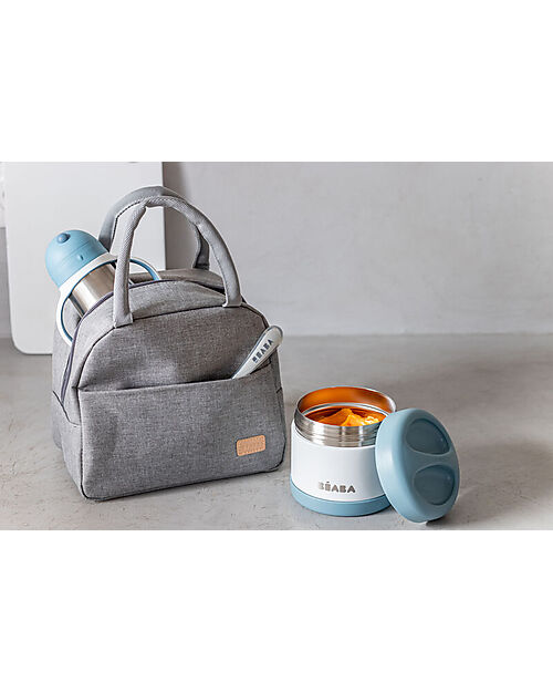 Béaba Set Borsa Porta Pranzo Termica 5L con Accessori - Azzurro Contenitori Termici