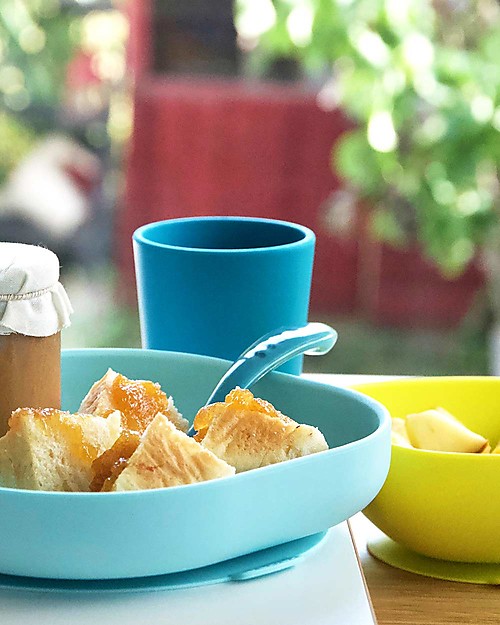 Béaba Set Completo per Pappa - 4 pezzi - Silicone - Blu Set Pappa