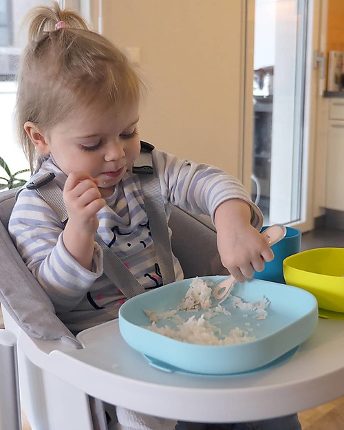 Béaba Set Completo per Pappa - 4 pezzi - Silicone - Blu Set Pappa