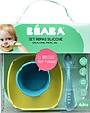 Béaba Set Completo per Pappa - 4 pezzi - Silicone - Blu Set Pappa