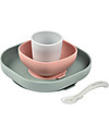 Béaba Set Completo per Pappa - 4 pezzi - Silicone - Eucalipto Set Pappa