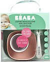 Béaba Set Completo per Pappa - 4 pezzi - Silicone - Eucalipto Set Pappa