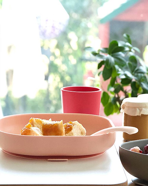 Béaba Set Completo per Pappa - 4 pezzi - Silicone - Rosa Set Pappa