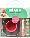 Béaba Set Completo per Pappa - 4 pezzi - Silicone - Rosa Set Pappa