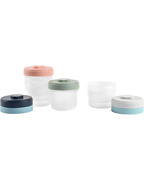 Béaba Set di 6 Contenitori per Alimenti - 2 da 90 ml + 4 da 150 ml - Pratici e Impilabili Contenitori per Alimenti