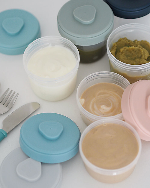 Béaba Set di 6 Contenitori per Alimenti - 2 da 90 ml + 4 da 150 ml - Pratici e Impilabili Contenitori per Alimenti
