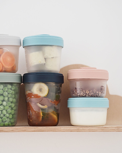 Béaba Set di 6 Contenitori per Alimenti - 2x90 ml + 2x150 ml + 2x250 ml - Pratici e Impilabili Contenitori per Alimenti