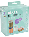 Béaba Set di 6 Contenitori per Alimenti - 2x90 ml + 2x150 ml + 2x250 ml - Pratici e Impilabili Contenitori per Alimenti