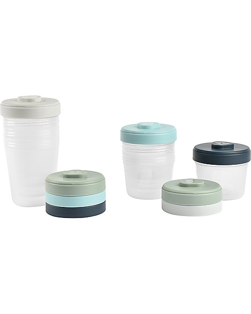 Béaba Set di 8 Contenitori per Alimenti - 4x150 ml + 4x250 ml - Pratici e Impilabili Contenitori per Alimenti