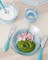 Béaba Set Pappa in Vetro con Ventosa - Piatto + Scodella + Bicchiere - Jungle - Fatto in Francia Set Pappa