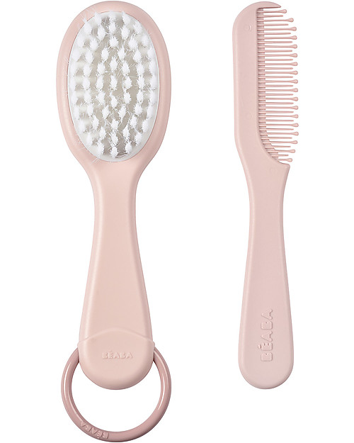 Béaba Spazzola + Pettine per Bambino 2in1 - Rosa - Ideale per la Beauty Routine del tuo Piccolo Kit Toilette Neonato