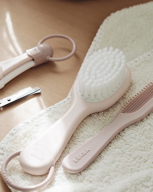 Béaba Spazzola + Pettine per Bambino 2in1 - Rosa - Ideale per la Beauty Routine del tuo Piccolo Kit Toilette Neonato
