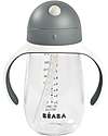 Béaba Tazza con Cannuccia - 300 ml - Mineral Grey - Per Imparare a Bere da Soli Tazze