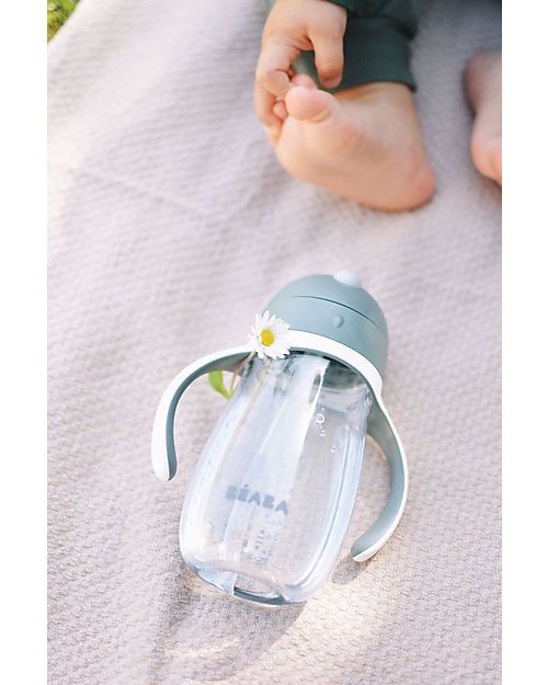 Béaba Tazza con Cannuccia - 300 ml - Mineral Grey - Per Imparare a Bere da Soli Tazze