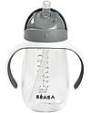 Béaba Tazza con Cannuccia - 300 ml - Mineral Grey - Per Imparare a Bere da Soli Tazze