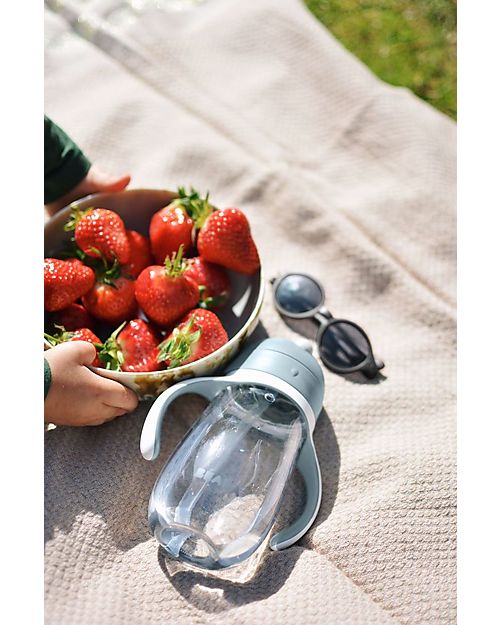 Béaba Tazza con Cannuccia - 300 ml - Mineral Grey - Per Imparare a Bere da Soli Tazze