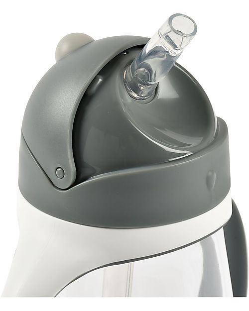 Béaba Tazza con Cannuccia - 300 ml - Mineral Grey - Per Imparare a Bere da Soli Tazze