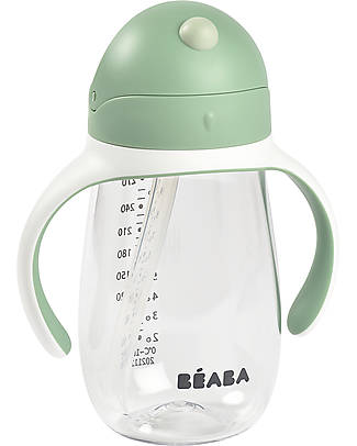 Béaba Tazza con Cannuccia - 300 ml - Verde Salvia - Per Imparare a Bere da Soli Tazze