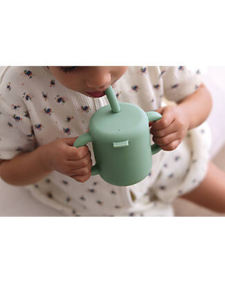Béaba Tazza con Cannuccia - Verde Salvia - Silicone Tazze