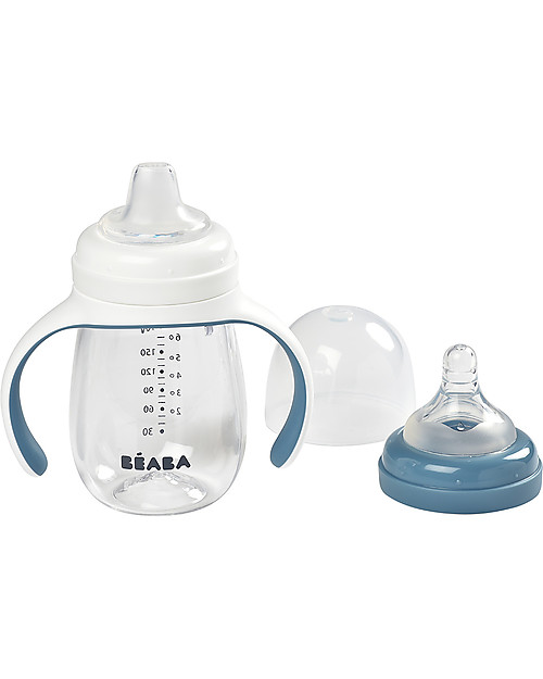 Béaba Tazza da Apprendimento 2in1 - 210 ml - Blue - Incoraggia il tuo Bambino all'Indipendenza Biberon_