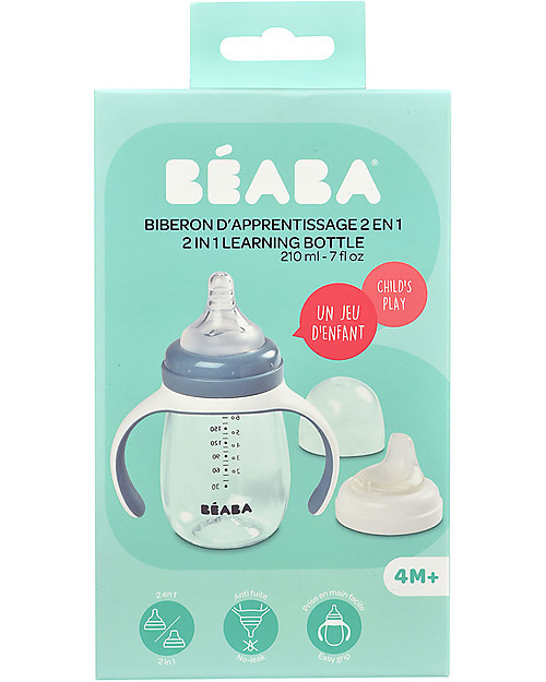 Béaba Tazza da Apprendimento 2in1 - 210 ml - Blue - Incoraggia il tuo Bambino all'Indipendenza Biberon_