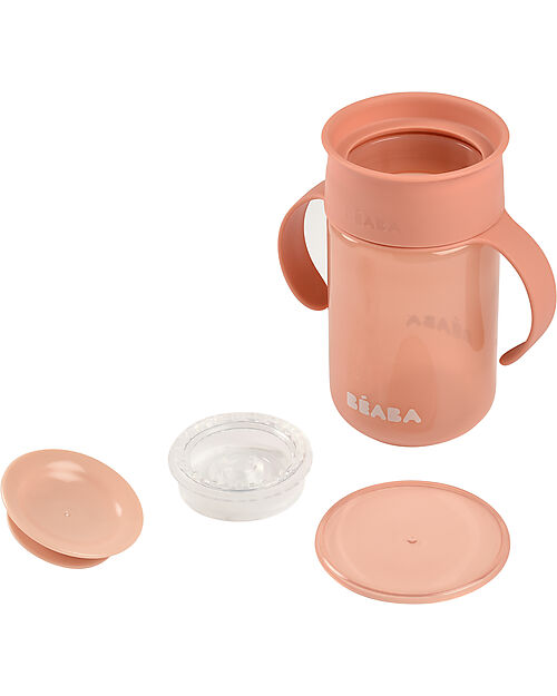 Béaba Tazza da Apprendimento 360° Con Manici - Rosa - 340 ml Tazze