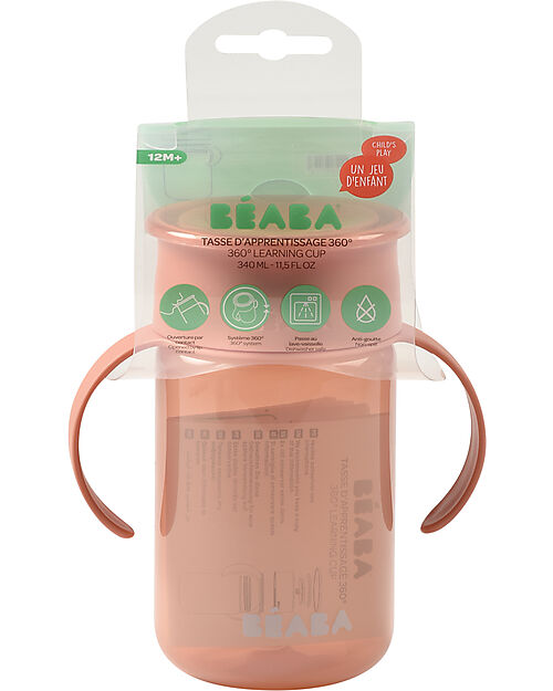 Béaba Tazza da Apprendimento 360° Con Manici - Rosa - 340 ml Tazze