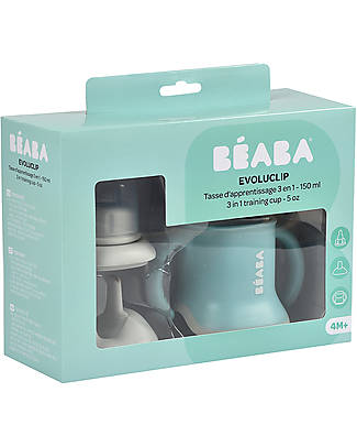 Béaba Tazza di Apprendimento Evolutive 3 in 1 - Biberon, Tazza e Borraccia - Blu Tazze