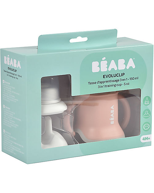 Béaba Tazza di Apprendimento Evolutive 3 in 1 - Biberon, Tazza e Borraccia - Rosa Tazze