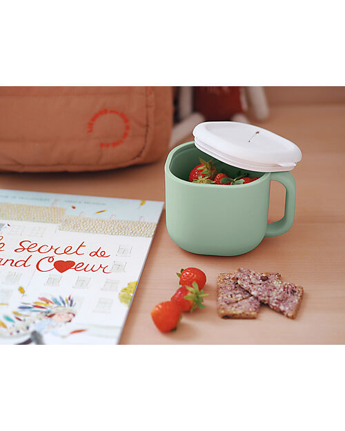 Béaba Tazza Pick & Snack - Salvia - Silicone Alimentare Tazze
