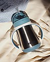 Béaba Tazza Termica con Cannuccia in Acciaio Inossidabile - 250 ml - Blu - Per Imparare a Bere da Soli Bicchieri